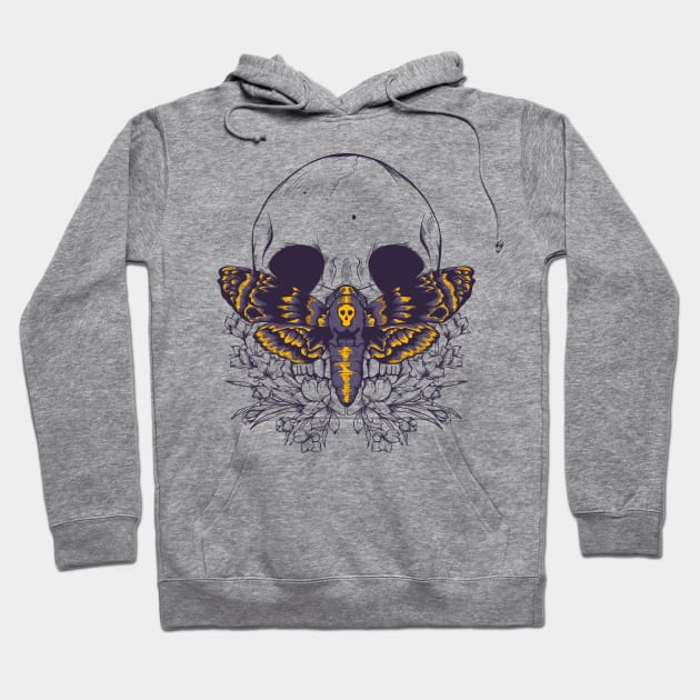 Death Moth Skull Hoodie by Jess Adams